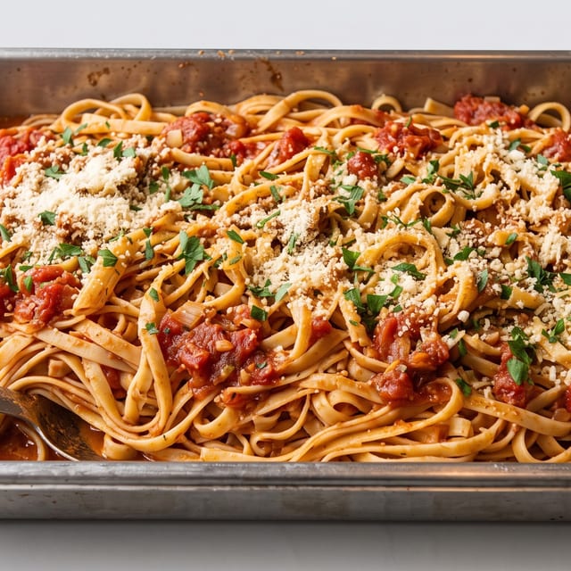 C: Pasta Marinara Fettucine Tray.