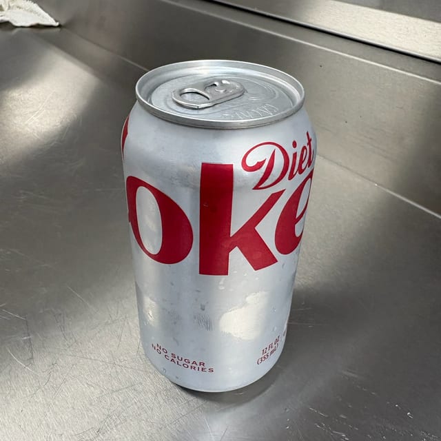 Canned Diet Coke.