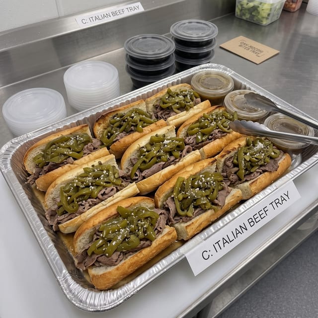 C: Italian Beef Sandwich Tray.