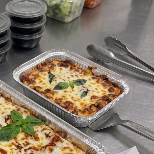 C: Meat Lasagna Small Tray.